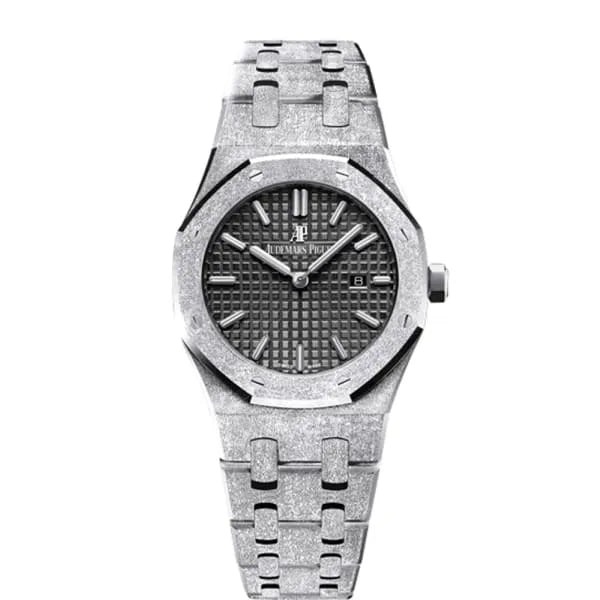 Audemars Piguet Royal Oak Frosted Gold Quartz Watch 18k White Gold 33mm