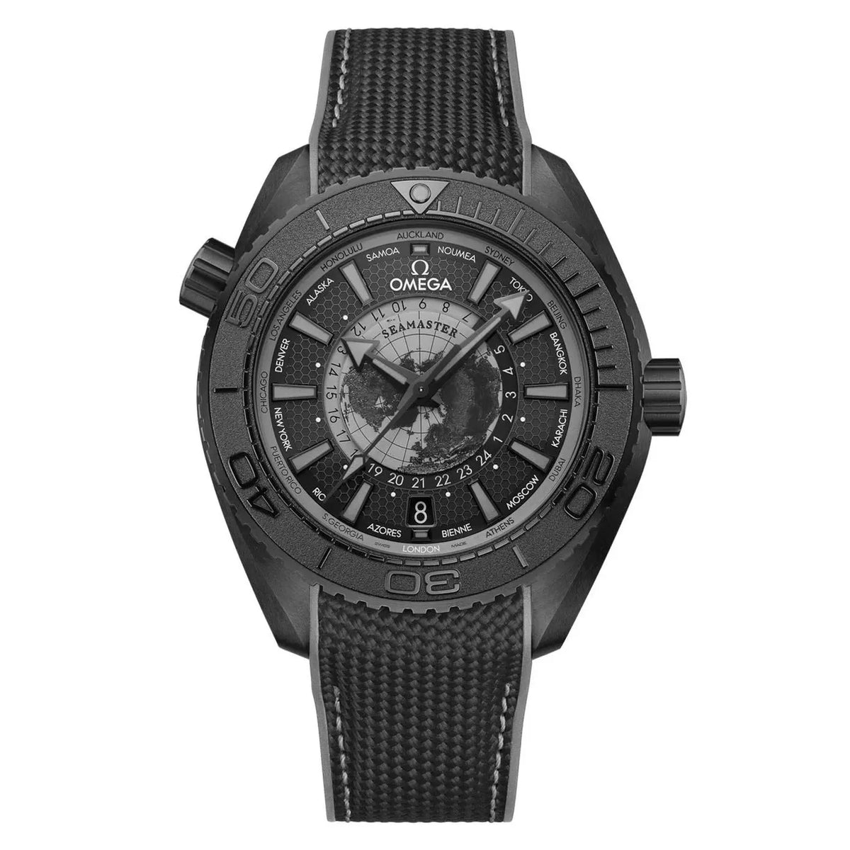 Omega Seamaster Planet Ocean Worldtimer Watch 45.5mm 215.92.46.22.01.007