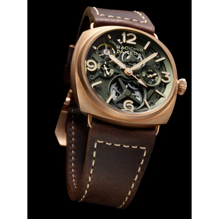 Panerai Radiomir Tourbillon GMT Bronzo Watch 45mm PAM01284